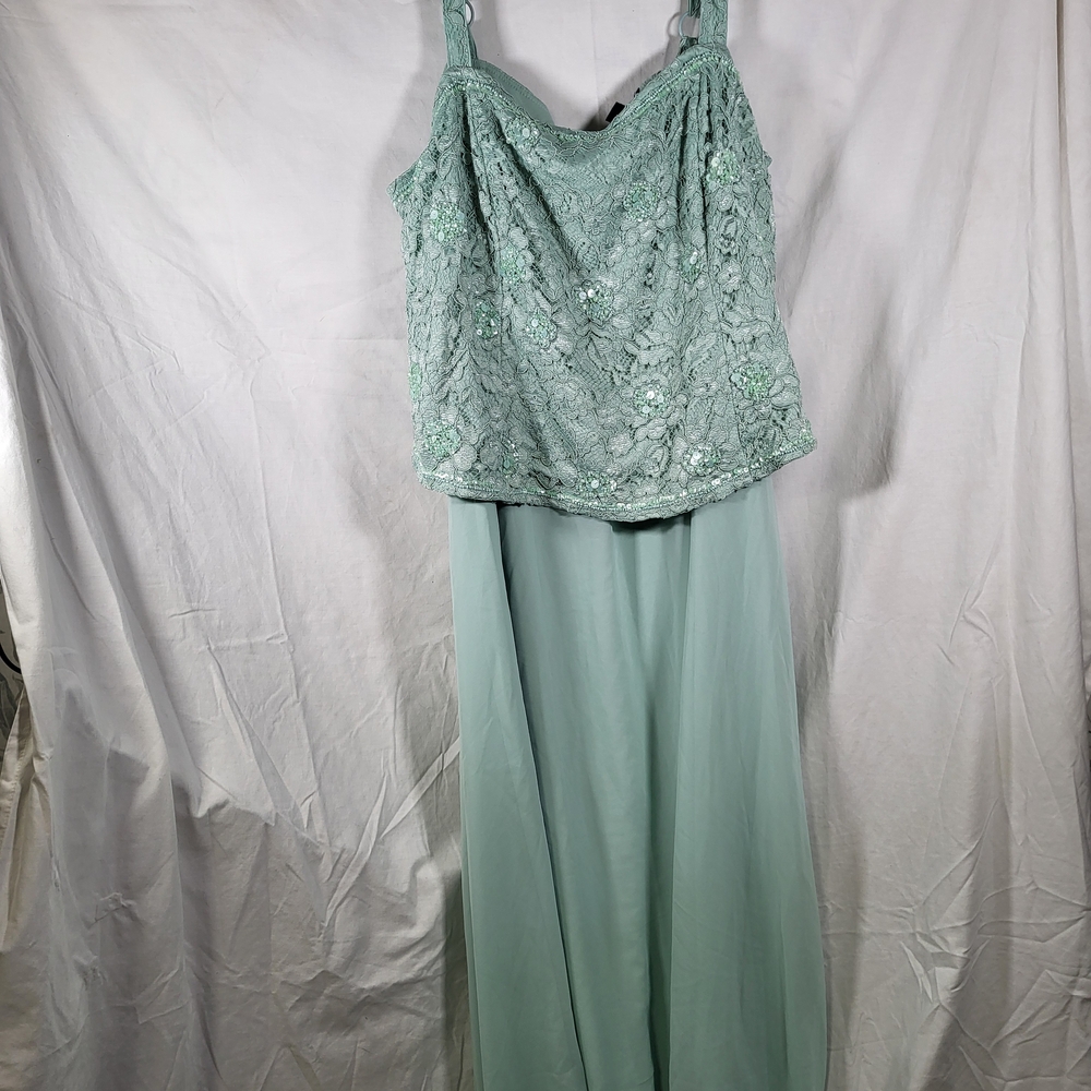 Womens Plus Size 18w Roaman's Mint Green Dress Mother Of The Bride Evening